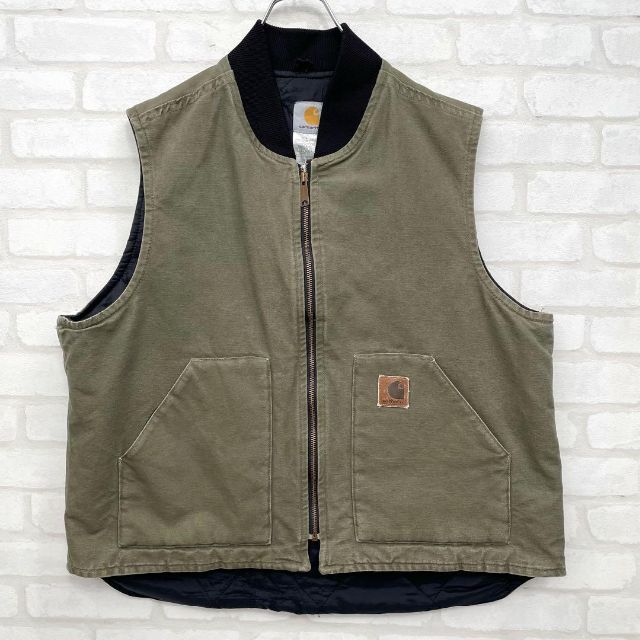 《希少》carhartt カーハート☆ダックベスト XL ワンポイントロゴ