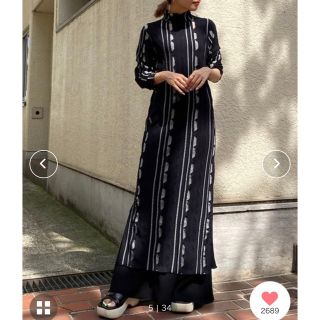 アメリヴィンテージ(Ameri VINTAGE)のAMERI MEDI SHEER GEOMETRIC KNIT DRESS(ロングワンピース/マキシワンピース)