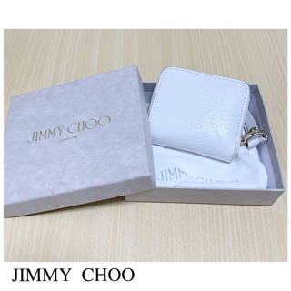 ジミーチュウ(JIMMY CHOO)のジミーチュウ　ジミー　チュウ　コインケース　小銭入れ　エンボス　型押し　白　美品(コインケース)