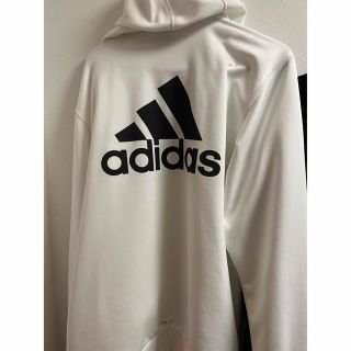 アディダス(adidas)のadidas 白パーカー　Lサイズ(パーカー)