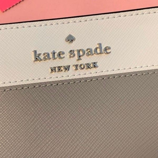 小銭入れ×1ケイトスペード 財布 二つ折り グレー バイカラー kate spade