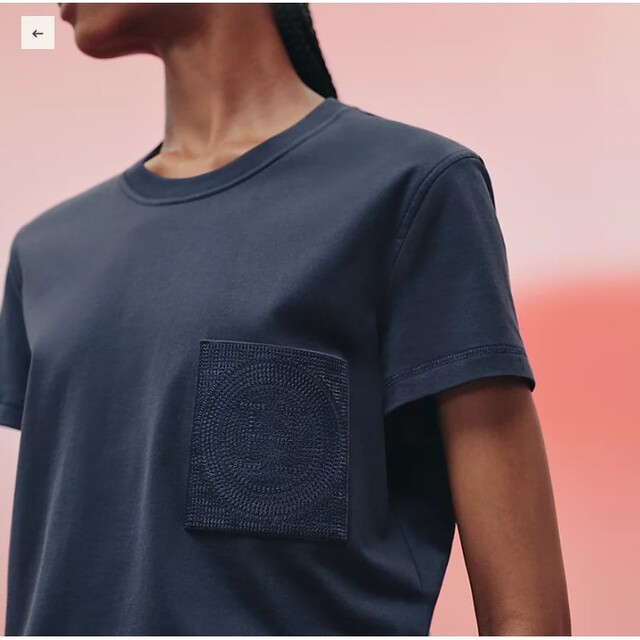エルメス 2023SS 刺繍Tシャツ ネイビー 36-