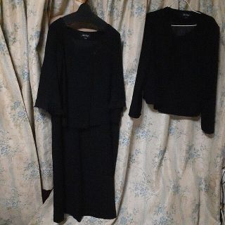 大きめ4L喪服ロングワンピース　ジャケット付き未使用品値下げしました。(セット/コーデ)