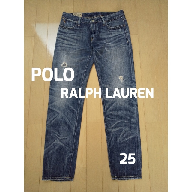 POLO RALPH LAUREN(ポロラルフローレン)のPOLO　RALPH LAUREN　ダメージボーイフレンドデニム　M レディースのパンツ(デニム/ジーンズ)の商品写真