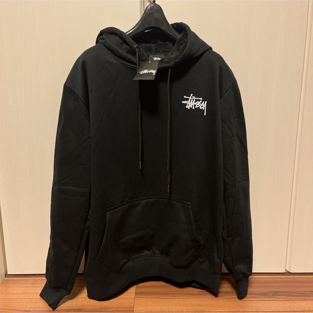 値下げ！　未使用 STUSSY ステューシー 裏起毛　パーカー　黒　 Lサイズ 2