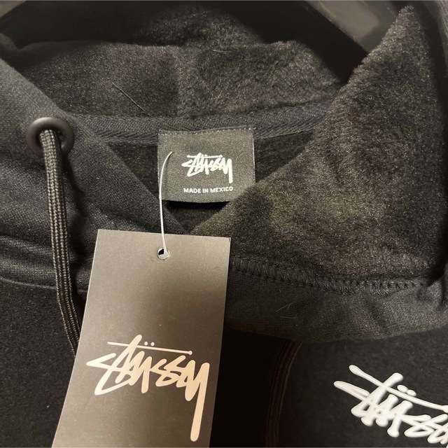 値下げ！　未使用 STUSSY ステューシー 裏起毛　パーカー　黒　 Lサイズ 4