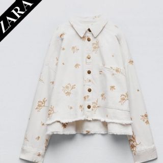 ザラ(ZARA)のZARA 刺繍デニムジャケット(Gジャン/デニムジャケット)