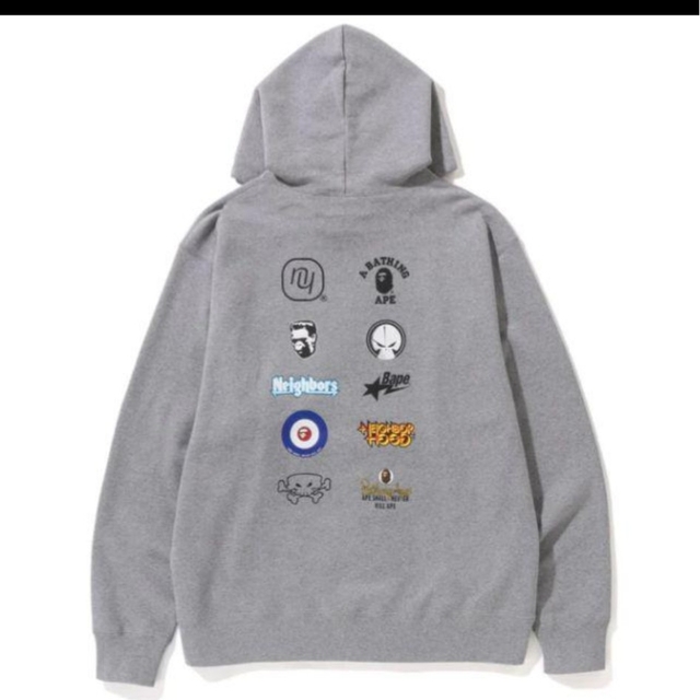 A BATHING APE - BAPE × NEIGHBORHOOD HOODIE グレー XL 新品の通販 by