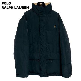 ポロラルフローレン(POLO RALPH LAUREN)の【極希少】ポロラルフローレン リバーシブル ダウンジャケット L 黒 ベージュ(ダウンジャケット)