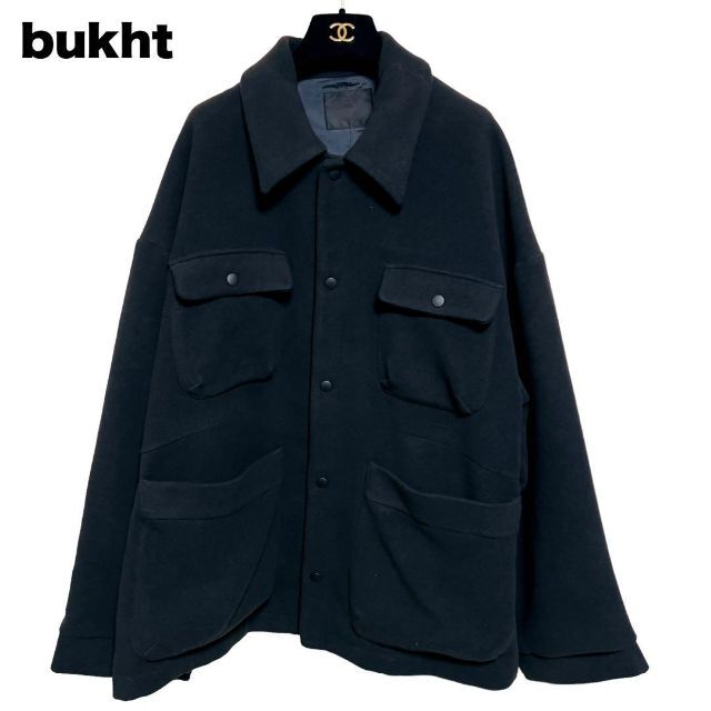 【美品】bukht ブフト 起毛 CPO ハンタージャケット L 黒 ブラック