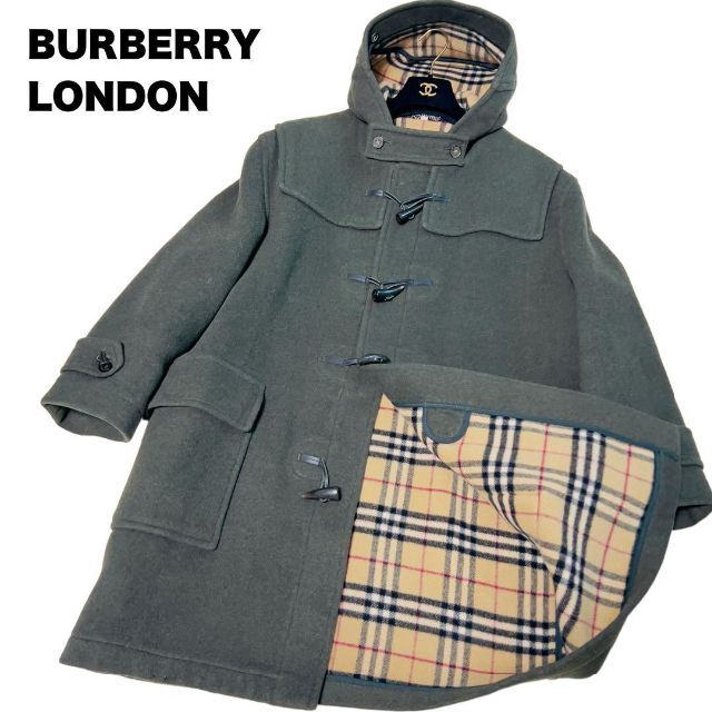 BURBERRY - BURBERRY LONDON ダッフルコート オリーブ ノバチェック XL