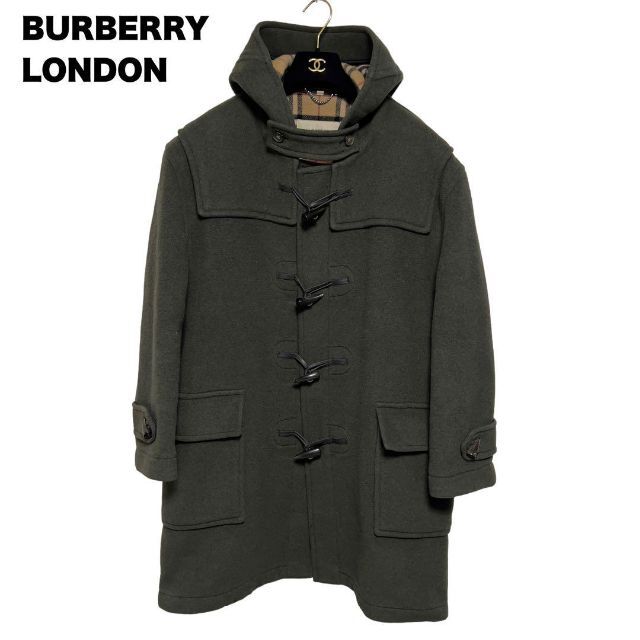 BURBERRY - BURBERRY LONDON ダッフルコート オリーブ ノバチェック XL