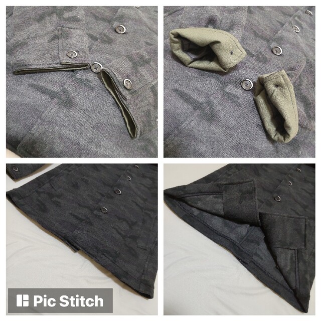 HIDEAWAYS NICOL  ジャケット ブラック迷彩 ベルト 袖口グリーン メンズのジャケット/アウター(その他)の商品写真