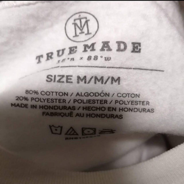 TRUE MADE フットボール スウェット トレーナー USA古着 裏起毛 白 メンズのトップス(スウェット)の商品写真