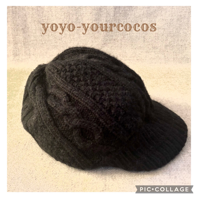 yoyo-yourcocos   キャスケット　ニット帽　ラビットファ　裏地付き レディースの帽子(キャスケット)の商品写真