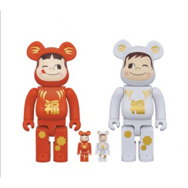 BE@RBRICK 達磨ペコちゃん＆ポコちゃん 100％ & 400％4体セットフィギュア