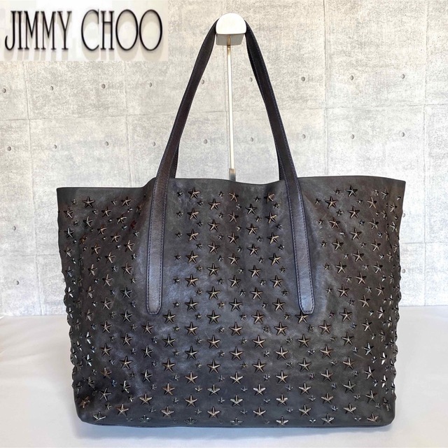 極美品】JIMMY CHOO PIMLICO スタースタッズ トートバッグ-