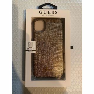 ゲス(GUESS)のguess iPhone11 ケース　スマホケース　ゴールド×ブラック(iPhoneケース)