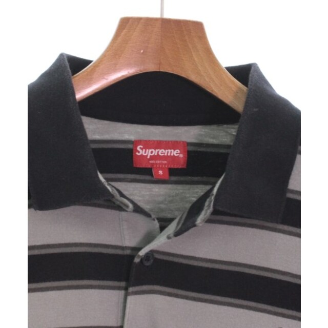 Supreme(シュプリーム)のSupreme シュプリーム ポロシャツ S グレー系x黒(ボーダー) 【古着】【中古】 メンズのトップス(ポロシャツ)の商品写真