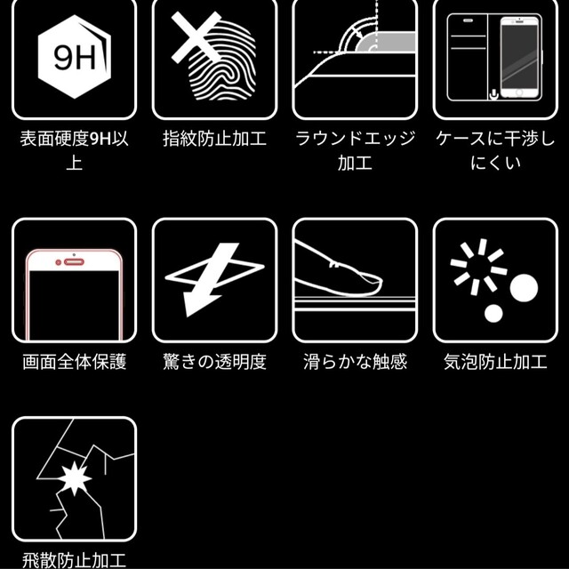 iPhone(アイフォーン)のガラスiPhone iPhoneSE iPhone8 iPhone7フィルム干渉 スマホ/家電/カメラのスマホアクセサリー(保護フィルム)の商品写真