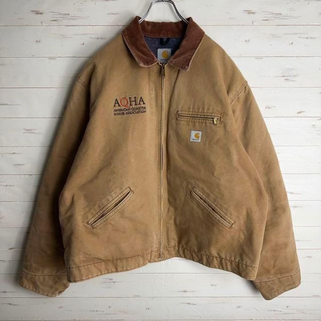 Carhartt 刺繍ロゴ ダック デトロイトジャケット ブラック M