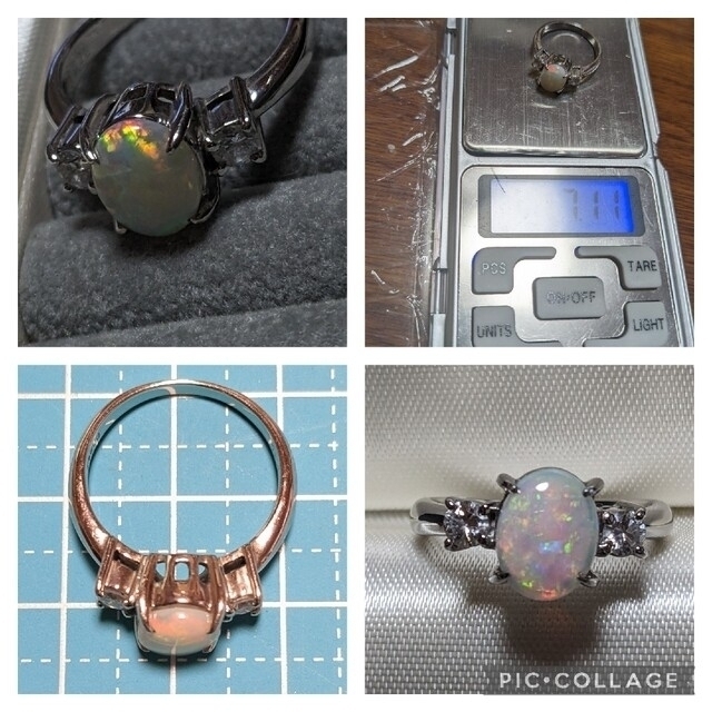 PT900💎オパールダイヤ💎リング レディースのアクセサリー(リング(指輪))の商品写真