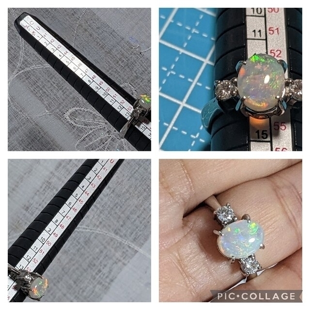 PT900💎オパールダイヤ💎リング レディースのアクセサリー(リング(指輪))の商品写真