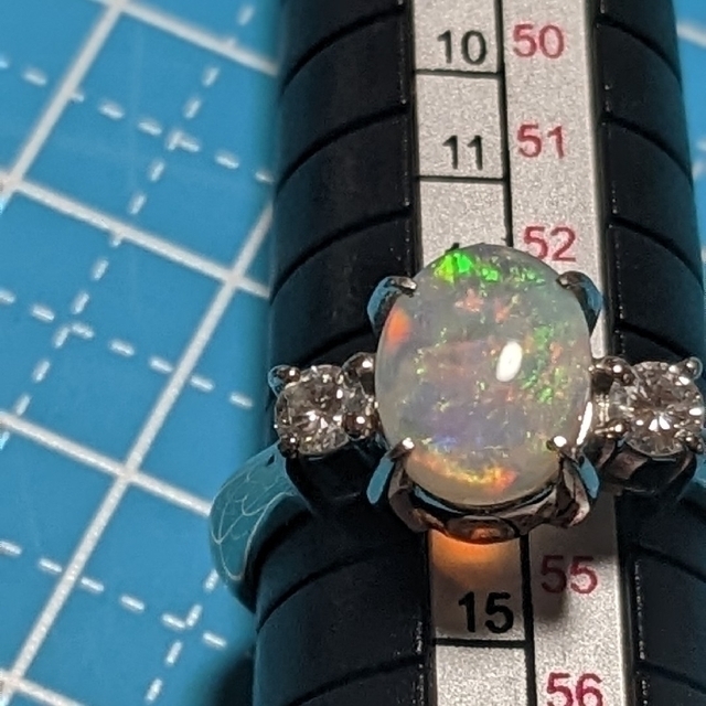 PT900💎オパールダイヤ💎リング レディースのアクセサリー(リング(指輪))の商品写真