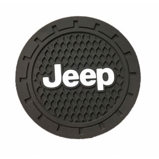 ジープ(Jeep)の【新品】Jeep ロゴ ノンスリップコースター 2枚セット(車内アクセサリ)