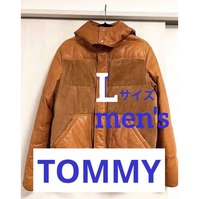 TOMMY(トミー)のtommy ダウンジャケット　レザージャケット　キャメル　ブラウン メンズのジャケット/アウター(レザージャケット)の商品写真