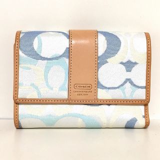 コーチ(COACH)のコーチ 3つ折り財布 ジャガード×レザー(財布)