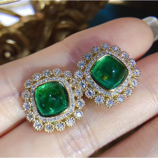 美しい エメラルド 天然 ダイヤ ¥ k18 ピアス3.01ct ピアス - rinsa.ca