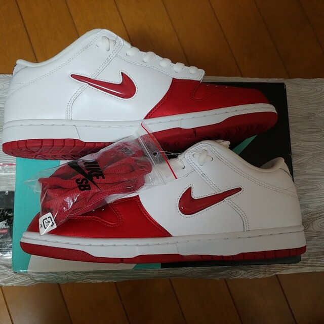 メンズSupreme×NIKE DUNK LOW VARSITY RED WHITE