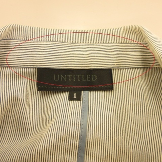UNTITLED(アンタイトル)のアンタイトル UNTITLED テーラードジャケット 七分袖 ストライプ 紺 1 レディースのジャケット/アウター(その他)の商品写真