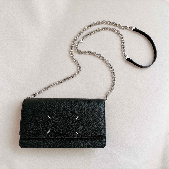 オンライン限定商品】 Maison Martin Margiela マルジェラ 4ステッチ ショルダー メタルチェーン レザー ウォレット バッグ ショルダーバッグ maison margiela ウォレットバッグ