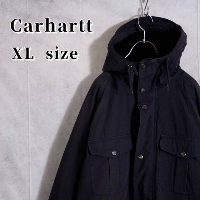 carhartt(カーハート)のカーハート　モッズコート　XLサイズ　ネイビー メンズのジャケット/アウター(モッズコート)の商品写真