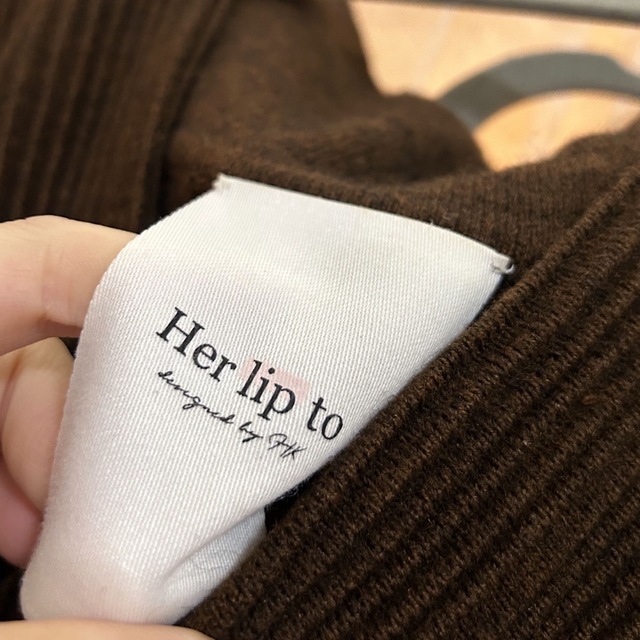 Her lip to(ハーリップトゥ)のHerlipto Wrap Effect Knit Dress  レディースのワンピース(ひざ丈ワンピース)の商品写真