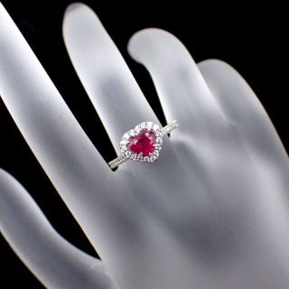 両ギラ！ビルマルビー0.758ct　ダイヤモンド0.27ct　PT900　リング