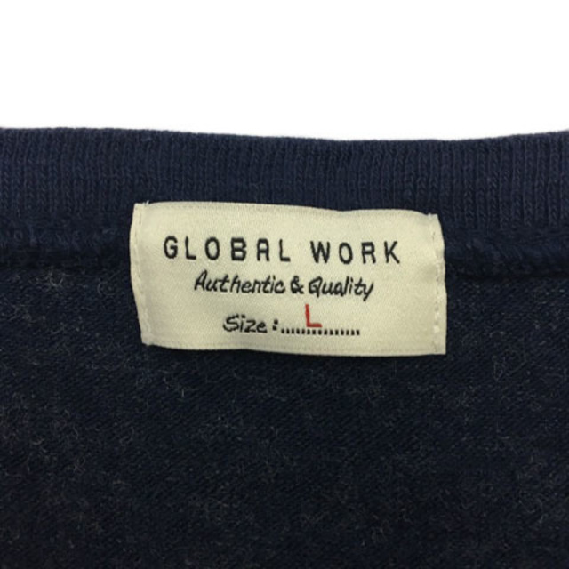 GLOBAL WORK(グローバルワーク)のグローバルワーク セーター ニット ヘンリーネック 薄手 長袖 L 紺 メンズのトップス(ニット/セーター)の商品写真