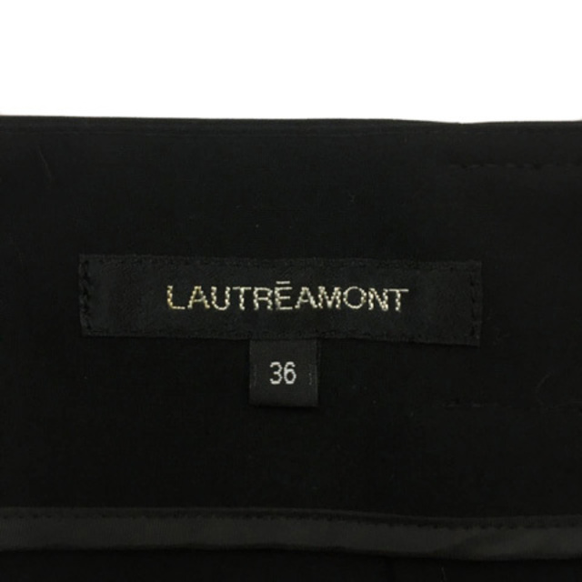 LAUTREAMONT(ロートレアモン)のロートレアモン スカート 台形 膝丈 ラップ風 プリーツ 無地 36 黒 レディースのスカート(ひざ丈スカート)の商品写真