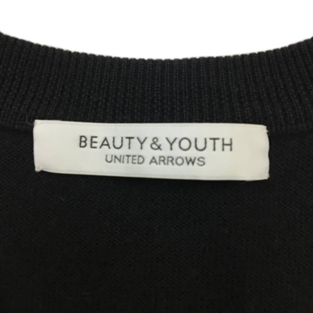 BEAUTY&YOUTH UNITED ARROWS(ビューティアンドユースユナイテッドアローズ)のユナイテッドアローズ ビューティー&ユース ワンピース ニット ミニ 半袖 黒 レディースのワンピース(ミニワンピース)の商品写真