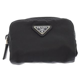 プラダ(PRADA)のPRADA プラダ ReNylon ロゴプレートナイロンミニポーチ ブラック 1NA339(その他)