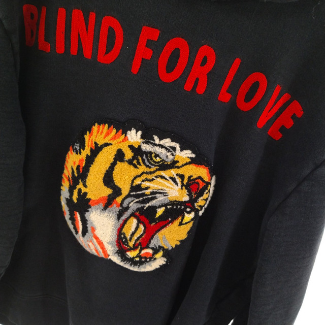 GUCCI グッチ 18AW Blind For Love Tige 454585 ブラインド フォー ラブ タイガー ブラック プルオーバーパーカー