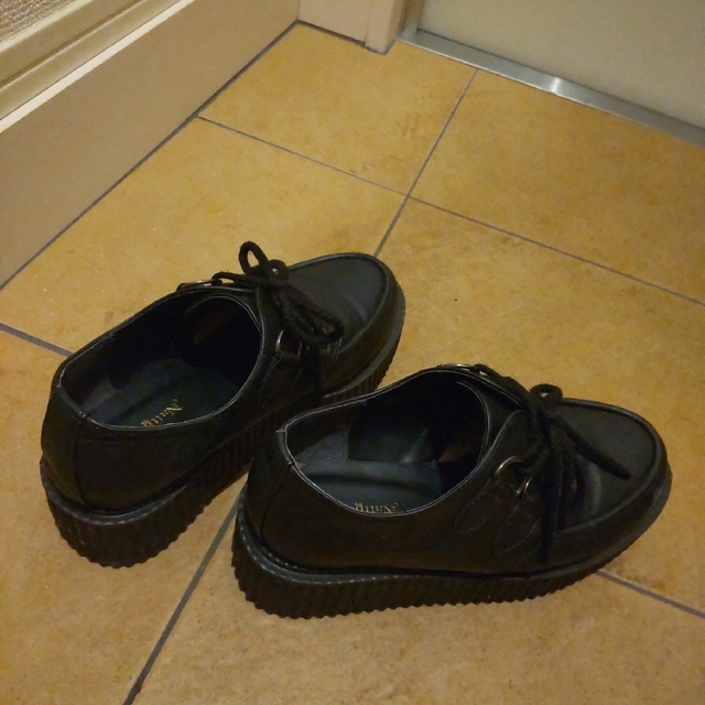 厚底ローファーシューズ　23.5〜24　L レディースの靴/シューズ(ローファー/革靴)の商品写真