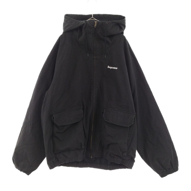 SUPREME シュプリーム 22SS Cotton Hooded Jacket コットン フーデッド付き ジャケット ブラック綿100%裏地