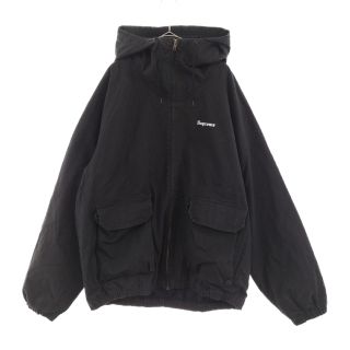 シュプリーム(Supreme)のSUPREME シュプリーム 22SS Cotton Hooded Jacket コットン フーデッド付き ジャケット ブラック(ミリタリージャケット)