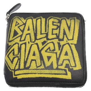 バレンシアガ(Balenciaga)のBALENCIAGA バレンシアガ グラフィック 二つ折り財布 コンパクトウォレット 580838 ブラック/イエロー(折り財布)