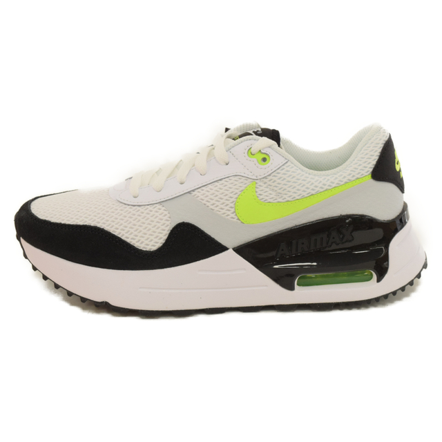 NIKE ナイキ AIR MAX SYSTM DM9537-100 エアマックス システム ローカットスニーカー ホワイト/グレー/ライムイエロー US7.5/25.5cm