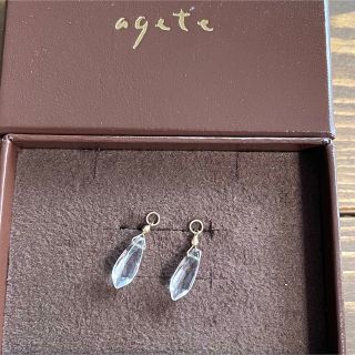 agete - アガット ピアスチャーム クォーツ K10の通販 by あしゃもあ