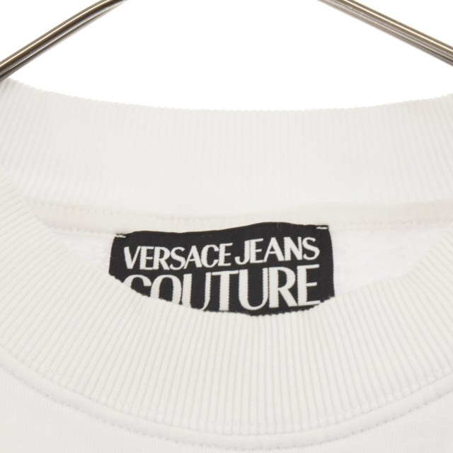 VERSACE JEANS COUTURE ヴェルサーチジーンズクチュール 71GAIT12 パッチ クルーネックスウェットトレーナー ホワイト メンズのトップス(スウェット)の商品写真